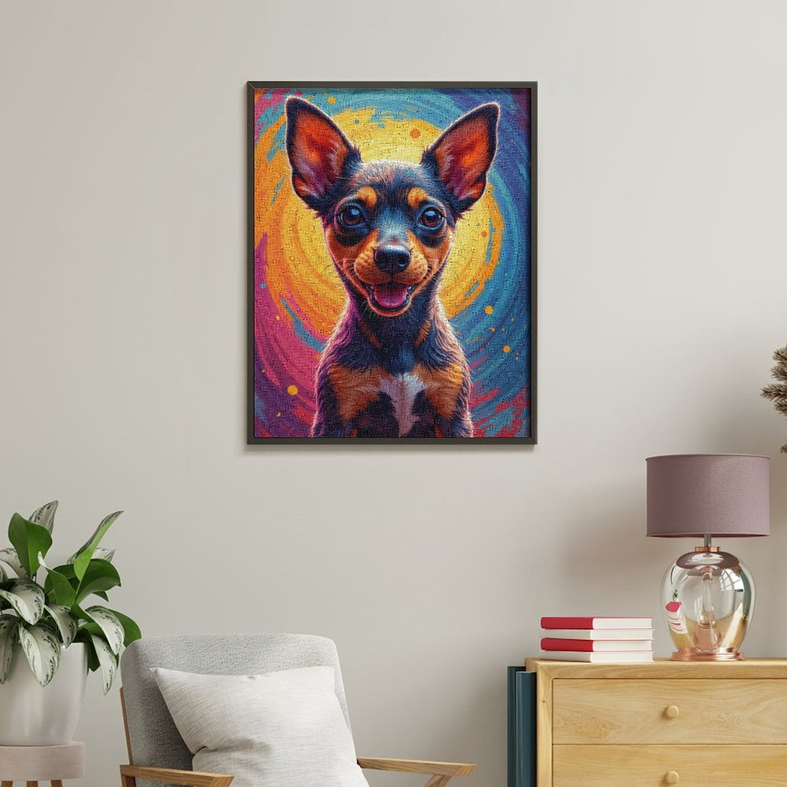 Paint By Numbers Kit for Adults Beginner - DIY Colorful Dog Portrait Swirl Art Canvas Painting Kits for Adults, Frameless Paint By Number for Adults for Home Wall Decor 16x20 Inch