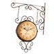 thumbnail image 5 of Reloj de pared de doble cara para colgar en la pared, diseño retro silencioso. café, 5 of 9