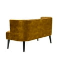 thumbnail image 5 of 49" Loveseat Sofa, Modern Velvet Upholstered Loveseat Chair with Tufted Curved Backrest and Wooden Tapered Legs 2-Seat Sofa with Arms Accent Sofa Barrel Sofa Accent Chair for Living Room, Mustard, 5 of 7