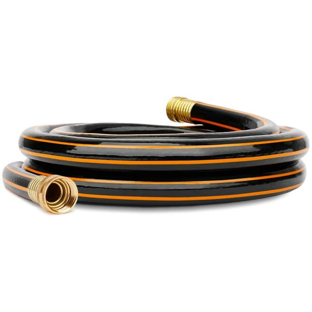 Black-Orange Garden Short Hose 5/8 in. x 9 ft. Hose Reel Lead in Hose,  Male/Female Solid Brass Fittings, No Leaking, Short Connector Hose for Water  Softener, Dehumidifier, Camp RV, Janitor Sink Hose 