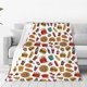 thumbnail image 1 of Balery Hot Dog Pizza Manta de Felpa Suave y Acogedora – Cobija de Franela Aterciopelada para Cama, Lavable y Cálida para Sofá, Mascotas, Transpirable-50"x40", 1 of 7