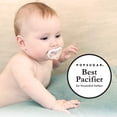 thumbnail image 6 of Nanobebe Baby Pacifiers 0-3 Month - Orthodontic, Curves Comfortably with Face Contour, Award Winning for Breastfeeding Babies, 100% Silicone, Baby Registry Gift 4pk,Teal/Grey, 6 of 7