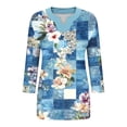 thumbnail image 4 of PEONAVET 3/8215 Length Sleeve Womens Tops, Women Summer Gradient Large V-neck Three Quarter Sleeve 3/4 Sleeve Solid Color, 4 of 4