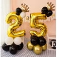 thumbnail image 2 of Chrome Gold Black 32inch 0-9 Number Foil Column Balloons Happy Birthday Party Decorations Balloon, 2 of 10