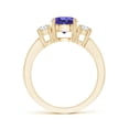thumbnail image 2 of Angara Natural 1.45 Ct. Tanzanite with Diamond Classic Ring in 14K Yellow Gold for Women (Ring Size: 3), 2 of 11