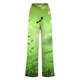 thumbnail image 3 of WXLWZYWL Halloween Pants for Women Plus Size Stretch Pants Casual Palazzo Sweatpants Bat Print Drawstring Wide Leg Pant Lounge Elastic Waist Sweatpant with Pockets, 3 of 4