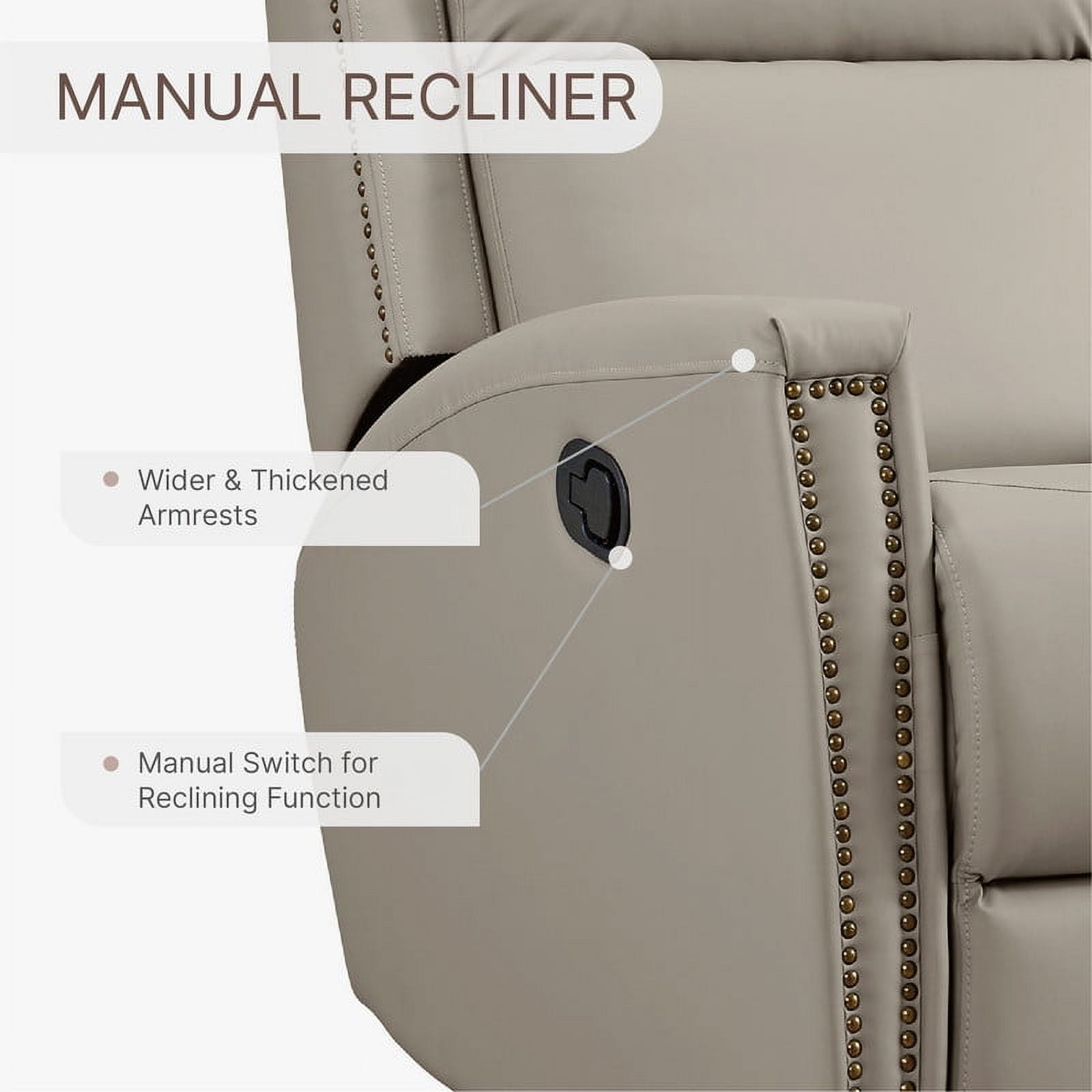 CHITA Swivel Glider Recliner Nursery Chair Manual Push Back