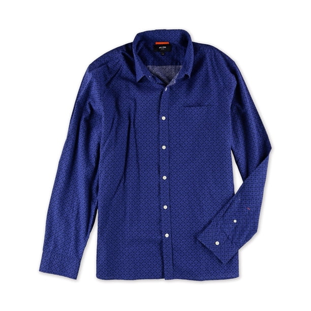 Jack Spade Camisa con botones geométricos para hombre, azul, mediano