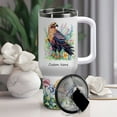thumbnail image 2 of Custom Name Golden Eagle Bird Tumbler 40oz With Handle and Straw - Personalized Stainless Steel Coffee Mug With Lid - Animal Lover Gift For Women Girls Birthday Christmas, 2 of 6