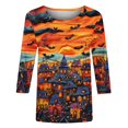 thumbnail image 4 of LEKWK Halloween Shirts for Women Plus Size 3/4 Sleeve Cute Graphic T-Shirt Loose Fit Oversized Top Holiday Party Halloween Costume,Size S-5Xl, 4 of 4