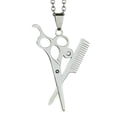 thumbnail image 3 of Colgante de tijera y peine Sunnimix Acero Inoxidable Cadena de collar de acero inoxidable, 3 of 8