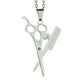 thumbnail image 3 of Scissor Colgantes Collares Joyería de de cabello de material acero inoxidable para hombres, 3 of 8