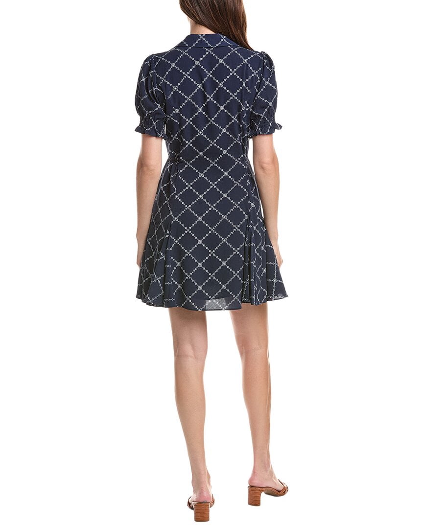CeCe womens  Smocked Cuff Puff Sleeve Mini Dress, 6, Navy