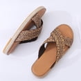 thumbnail image 4 of Pantuflas de fondo plano para mujer tejidas informales de tendencia cómoda de nuevo estilo de verano Wmkox8yii  hj789, 4 of 8