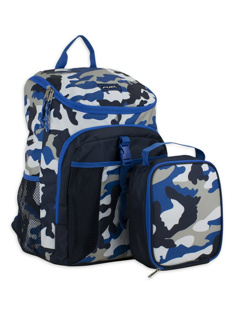 Fuel Unisex Top Loading Backpack and Lunch Bag Set, 2-Piece, Blue
