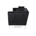 thumbnail image 3 of Noble House Emilio Velvet Sofa, Black, Silver, 3 of 9