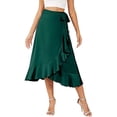 thumbnail image 1 of Gibobby faldas para niña Falda de color sólido europeo irregular de encaje para mujer(Verde, XL), 1 of 5