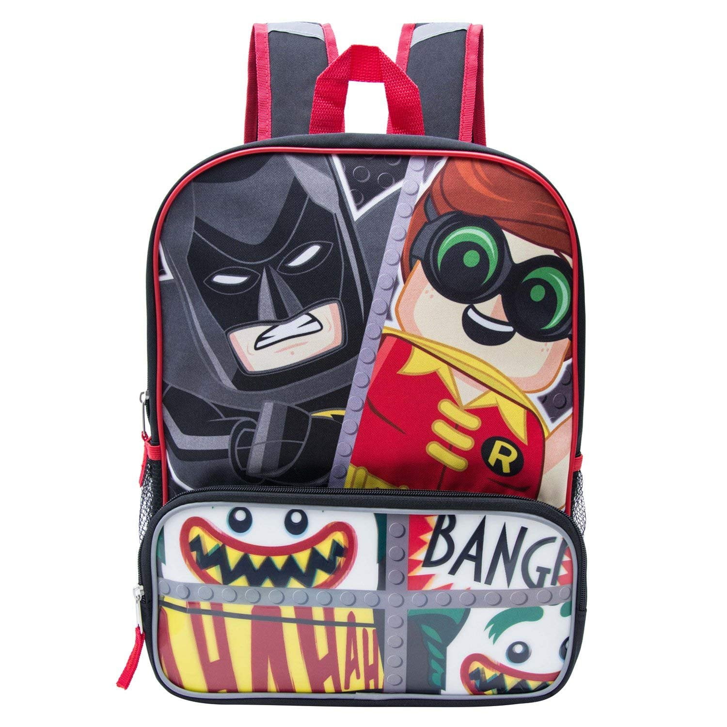 New BATMAN DC LEGO COMICS Kids Boys School 15" Backpack book Bag Reflective 