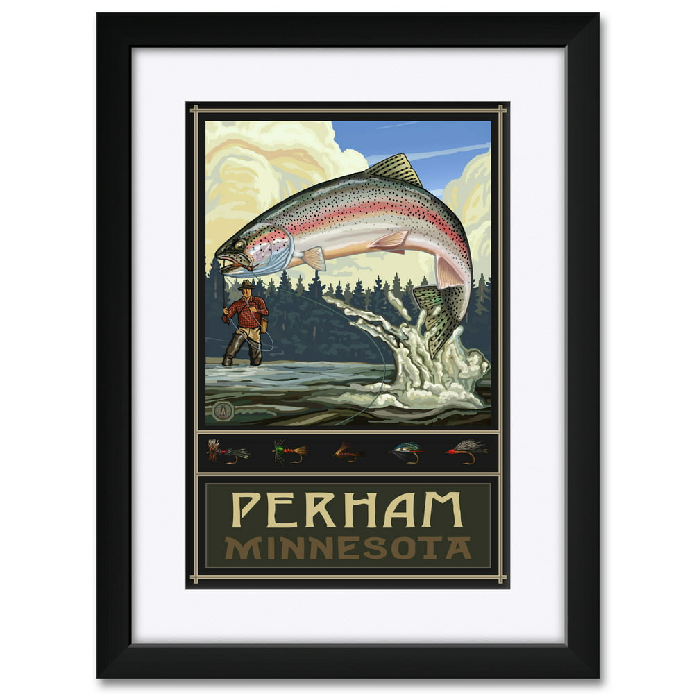 Perham Minnesota Framed & Matted Art Print by Paul A. Lanquist. Print Size 12" x 18" Framed Art