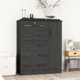 thumbnail image 2 of Better Home Products JCF Sofie 5 Drawer Wooden Tall Chest Wardrobe in Black, 2 of 8