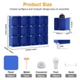Cube Storage Organizer 12 Dark Blue Stackable Shelves for Bedroom Home ...
