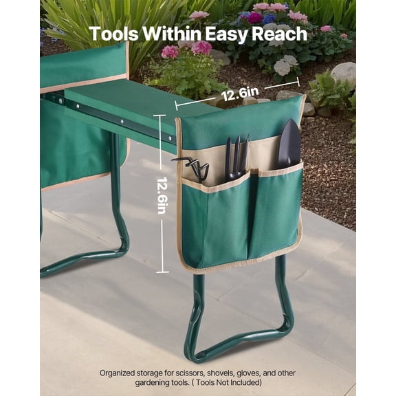 Heavy Duty Folding Garden Kneeler & Seat - 6" EVA Cushioned Gardening Stool Bench