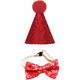 thumbnail image 1 of Conjunto de collar y sombrero de jazz para fiesta navideña para mascotas, con pajarita brillante y cierre de seguridad, para gatitos, cachorros, perros pequeños y gatos, 1 of 5