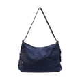 thumbnail image 2 of Bolso de mano de mezclilla para mujer, cartera vaquera vintage lavada, bolso convertible 2 en 1 tipo bandolera y hombro con asa superior, para viaje, trabajo y uso diario, negro, azul, azul oscuro., 2 of 7