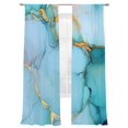 thumbnail image 2 of Sheer Curtain Panels Blue Gold Marble Rod Pocket Voile Window Curtains Modern Simple Abstract Window Treatments Ligh Filtering Privacy Curtain Drapes for Bedroom Living Room 2 Panel Set 96 Inch, 2 of 9