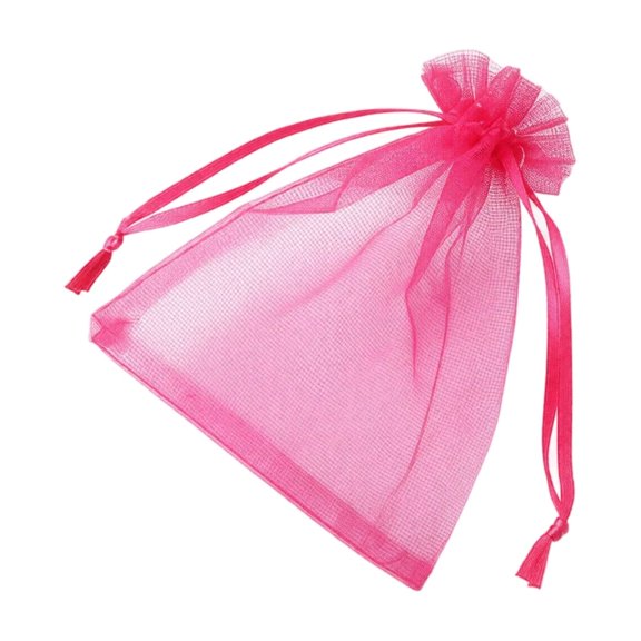 100pcs Fruit Protection Bags, Fruit Bags for Fruit Trees, Green Netting Fruit Cover Bags Drawstring Mesh Fruit Protectors Pest Barrier for Fruit Trees Veggies Garden, Rose Red 2.76x3.54in
