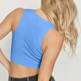 thumbnail image 3 of ZQUUVOU Women's Solid Color V Neck Bras Layering Tank Tops Stretchy Basic Camisole Invisible Under Tight Clothing Blouses Blue, 3 of 4