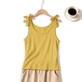 thumbnail image 2 of Comdrip Women's Bow-Shoulder Tank Cotton 2026 Summer Fall Floppy Breathable Casual Plus Size Tank Top with Bow Tie Straps Yellow 3Xl, 2 of 9