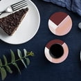 thumbnail image 6 of FMSHPON Pink Abstract Geometric Art Set of 8 Round Coaster for Drinks, Absorbent Ceramic Stone Coasters Cup Mat with Cork Base for Home Kitchen Room Coffee Table Bar Decor, 6 of 6