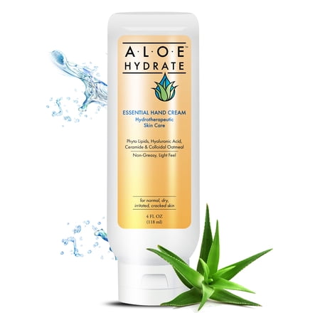 AloeHydrate Essential Hand Cream – Hand Lotion To Sooth Dry Irritated Hands & Feet, Cuticles & Repairs Cracked Skin; a Superior Moisturizing Lotion