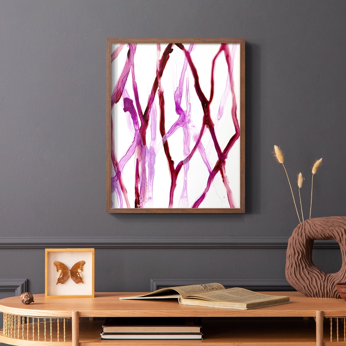 Runnel XVI Framed Print in Brown Solid Wood Framed Print No Nail Hanging