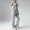 Gray, variant on 2 Piece Women's Sports Suit Jacket Paired With Flared Pants, Solid Color Long Sleeve Suits For Both Sports or Casual Wear, Womens Workout Suits for Gym Yoga Sport Black L