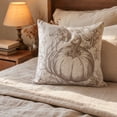 thumbnail image 4 of Btomtd Pumpkin Throw Pillow Cover 18 x 18 Inch, Fall Thanksgiving Couch Pillow Cases, Decorative Cushion Cover for Sofa Porch, Gray, 4 of 6