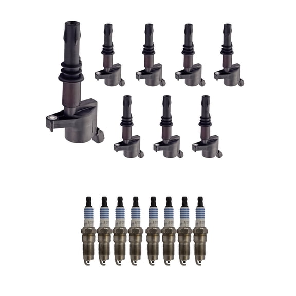 8 ISA Ignition Coils and 8 Motorcraft Spark Plugs Compatible with  2004-2008 Ford F150 F-150 Replacement for FD508 SP493