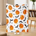 thumbnail image 3 of Clearance Under $10 Halloween Pumpkins Bats Rustic Orange & White Ultra Soft & Plush Throw Blankets Flannel Sofa Blanket Air Conditioning Cover Blanket, 3 of 8