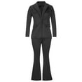 thumbnail image 4 of WXLWZYWL Womens Suits Blazer and Pants Long Sleeve Solid Suit Pants Casual Elegant Business Suit Sets Black, 4 of 6