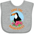 thumbnail image 3 of Inktastic Save the Rainforest Toucan Illustration Boys or Girls Baby Bib, 3 of 4