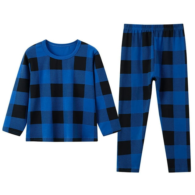 WEAIXIMIUNG Ensembles de Pyjamas pour Garçons Ensemble de Pyjamas Chauds pour Enfants de Printemps et d'Automne Longs pour Garçons et Filles Bas d'Hiver 130/7T