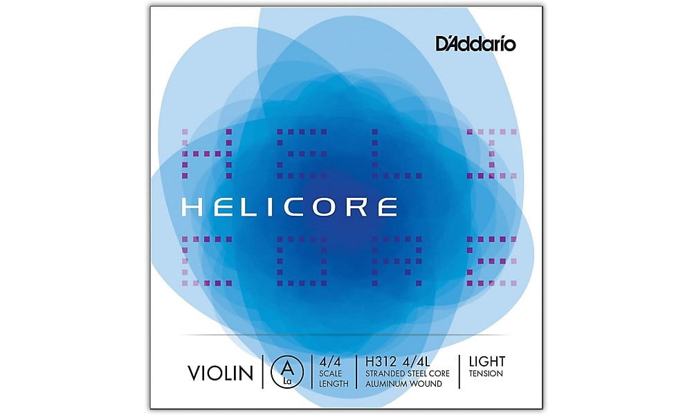 D'Addario Helicore Violin Single A String, 4/4 Scale, Light Tension