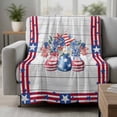 thumbnail image 2 of 4th of July Blanket Soft Cozy Warm Throw Blanket for Couch, Plush Fuzzy Flannel Fleece Blankets for Sofa, Red Blue Patriotic Flowers Star Stripes Wooden Bed Blankets Gifts for Men, 32"x48", 2 of 9