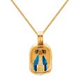 thumbnail image 1 of Precious Stars 14K Yellow Solid Gold and Enamel Virgin Mary Religious Pendant with 20" Chain Necklace, 1 of 7
