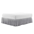 thumbnail image 5 of Home Soft Things Diamond Flannel Pleated Bed Skirt, Grey, King (78" x 80" + 18"), 5 of 6