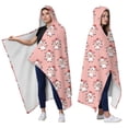 thumbnail image 2 of Wearable Blanket,Pink Cow Heart Pattern Hooded Wearable Sherpa Blanket for Adults & Teens,Winter Poncho Shawl Wrap Cape Thick Warm,50"x60", 2 of 5
