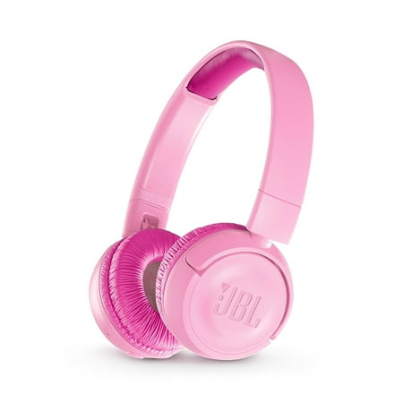 JBL JR 300BT Kids On-Ear Wireless Headphones with Safe Sound Technology (Pink)