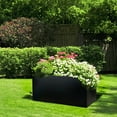 thumbnail image 3 of 32"x12"x16" Planter Box with Drainage Holes for Outdoor Plants Garden Pot Rectangular Tall Flower Vase Metal Steel Heavy Duty for Yard Patio Deck Hotel Front Porch Large Container Decorative, 3 of 9