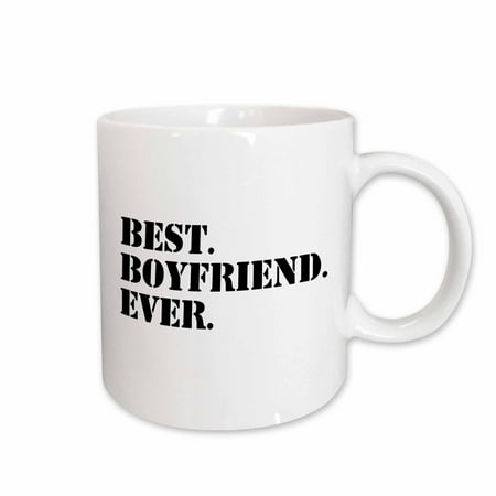 3dRose Best Boyfriend Ever - fun romantic love and dating gifts for him - for anniversary or Valentines day, Ceramic Mug,